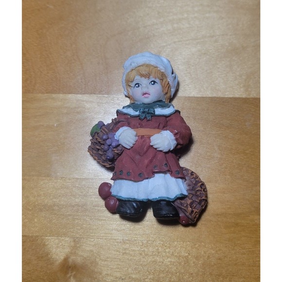 Vintage Hallmark Lot Of 4 Male Female Pilgrims Thanksgiving Autumn Fall Magnets - Picture 5 of 11